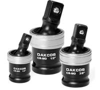 DAKCOS 3pc Cardan a choc 1/4" 3/8" 1/2" Douille a choc Rotation à 360° pour clé à choc clé cliquet, articulation à cardans en CR-MO