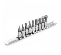 DAKCOS Bit Jeu de douilles pour entraînement carré 1/4", douilles en CR-V, embout en S2, tailles en pouces 3/32" - 3/8