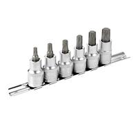 DAKCOS Bit Set Torx Jeu de douilles pour entraînement carré 1/2", douilles en CR-V, embout en S2, T30 - T60