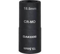 DAKCOS Clé à chocs 18,5 x 19,5 mm Clé à douille pour écrou de roue, CR-MO, entraînement 1/2" pour jantes en aluminium