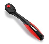 DAKCOS cliquet 1/2, 247 mm, 72 dents Cliquet réversible 1/2" en acier au chrome vanadium avec poussoir quick release +Poignée antidérapante