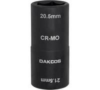 DAKCOS Douille 20,5 x 21,5 mm ford Clé à chocs Clé à douille pour écrou de roue, CR-MO, entraînement 1/2" pour jantes en aluminium