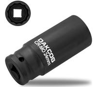DAKCOS Douille 24mm 12 pans Douille à choc carré 1/2" CR-MO, 78 mm douille longue pour démontage des écrous de cardan cle a choc