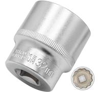 DAKCOS Douille 32 mm 1/2"(12.5mm) douille 12 pans, CR-V, finition chromée mate