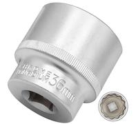 DAKCOS Douille 36 mm 1/2"(12.5mm) douille 12 pans, CR-V, finition chromée mate