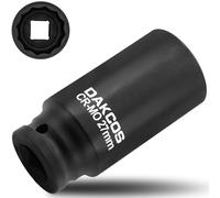 DAKCOS Douille à choc douille 27mm 12 pans carré 1/2" CR-MO, douille longue pour démontage des écrous de cardan cle a choc
