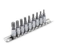 DAKCOS Jeu de douilles à embouts 1/4" pour TorxT10 - T50, Lot de 9 douilles en CR-V, embout en S2