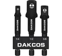DAKCOS Lot de 3 adaptateurs de douille a choc douille impact 1/4", 3/8" et 1/2" 7,6 cm pour tournevis sans fil