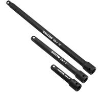 DAKCOS Lot de 3 rallonge 3/8" en CR-V avec phosphatation noire, rallonge cliquet 3/8 75mm, 150mm, 250 mm