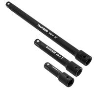 DAKCOS Lot de 3 rallonges de douilles 1/2" en CR-V avec phosphatation noire