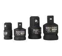 DAKCOS Lot de 4 adaptateurs réducteurs de douille à choc 1/2" à 3/8", 3/8" à 1/4" pour visseuse à percussion, CR-MO
