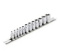 DAKCOS Lot de 5 douilles E femelles E4-E8 et 7 douilles E10-E20 de 0,95 cm avec rail en métal, CR-V, 25 mm de long