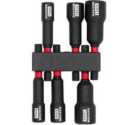 DAKCOS Lot de 6 tourne-écrous, Adaptateurs de douilles à chocs 6-13 mm, perceuse à percussion à tige hexagonale, CR-V