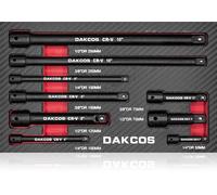DAKCOS Lot de 9 rallonges de douilles 1/2" 1/4" 3/8" en CR-V avec phosphatation noire