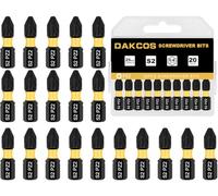 DAKCOS PZ2 Bit long, Torx Bit PZ2, assortiment d'embouts en S2, embout de vissage 1/4 tige hexagonale (longueur : 25 mm, 20 pièces)