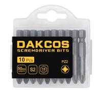 DAKCOS PZ2 Bit Longue, embouts PZ2, assortiment d'embouts en S2 (longueur : 50 mm, 10 pièces)