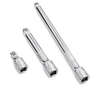 DAKCOS Rallonge 1/2, jeu de 3 rallonges cliquet 1/2" à bascule Rallonges de clés à douille, rallonge cliquet basculante 50mm, 125mm, 250mm