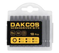 DAKCOS T40 Bit Longue, embouts T40, assortiment d'embouts en S2 (longueur : 50 mm, 10 pièces)