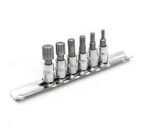 DAKCOS XZN Jeu de douilles Denture multiple 1/4" 6 Pièces M4 - M12, douilles en CR-V, embout en S2,