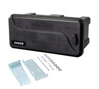 DAKEN Blackit 1 Boîte de rangement pour timon 550 x 250 x 295 mm - Boîte à outils - Coffre de transport en plastique noir (avec support frontal)