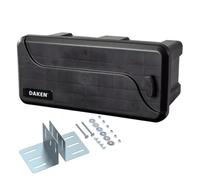 DAKEN Blackit 1 Boîte de rangement pour timon 550 x 250 x 295 mm - Boîte à outils - Transporteur en plastique Noir (Avec support carré)
