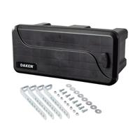 DAKEN Blackit 1 Boîte de rangement pour timon 550 x 250 x 295 mm - Boîte à outils - Transporteur en plastique Noir (Avec support universel)