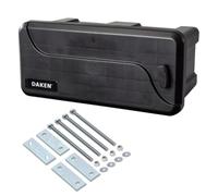 DAKEN Blackit 1 Boîte de rangement pour timon 550x250x295mm - Boîte à outils - Coffre de transport en plastique noir (Avec support de timon en V)