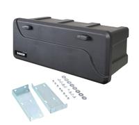DAKEN Blackit L - 750 x 300 x 355 mm - Boîte à timon avec 2 serrures - Boîte à outils pour remorque - 50 l (avec support de paroi frontale)