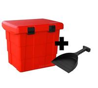 DAKEN Conteneur de gravier 108 l, ROUGE, boîte de rangement, salière de route, bac à sable, récipient de stockage, boîte de ramassage, boîte à timon, caisse à poussière, stockage de sel, service