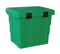 DAKEN Conteneur de gravier 108 l. Vert, bac de rangement, salière de route, bac à sable, bac de stockage, boîte de ramassage, boîte pour remorque, boîte à timon, boîte à gravier, dépôt de sel, service