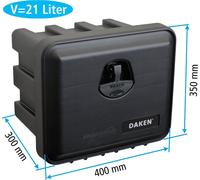 Daken Daken Just 400-81101 J021 Boîte à outils de rangement pour camion 400 x 350 x 300 mm env. 21 l