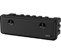 DAKEN Coffre à outils JUST 81109 pour remorque et camion 900x367x300 mm 58L caisse de rangement professionnelle robuste en polypropylène noir étanche avec double serrure et clés