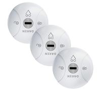 DAKEN Saturn GO Triple - Lot de 3 Serrures Antivols Fixes pour Véhicules Utilitaires, Verrouillage Manuel, Zamak, Couleur Blanc