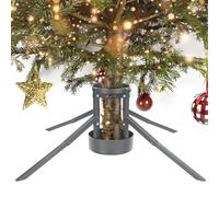 DAKEPOLE Socle pour sapin de Noël, Socle pour arbre de Noël stable et amovible, Support pour arbre de Noël vivant, Argent, Support pour arbre de Noël convient jusqu'à 220 cm, Arbres naturels