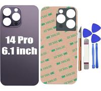 Dakexiong Deep Purple 14 Pro Rear Back Glass Cover Replacement for iPhone 14 Pro 6.1 inches with Repir Tools, Big Hole Rear Back Cover Glass Replacement All Carriers with Reparing Tool Kit