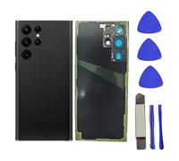 Dakexiong Galaxy S22 Ultra Panneau de Porte Remplacement pour Samsung Galaxy S22 Ultra Couvercle Arrière en Verre avec Courroie et Objectif de Caméra + Outil (Noir Fantôme)