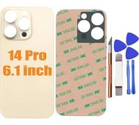 Dakexiong Gold 14 Pro Rear Back Glass Cover Replacement for iPhone 14 Pro 6.1 inches with Repir Tools, Big Hole Rear Back Cover Glass Replacement All Carriers with Reparing Tool Kit