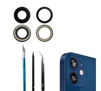 Dakexiong Lentille de Rechange pour Appareil Photo arrière pour iPhone 12/iPhone 12 Mini, Anti-Rayures et étanche, Coque arrière en Verre de Rechange avec et kit d'outils de réparation