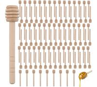 DAKFOOK Lot de 100 bâtonnets de miel en bois de 15,2 cm, mini cuillère à miel, bâton mélangeur à miel pour distribuer le miel, collecter et remuer le miel