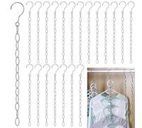 DAKFOOK Lot de 20 chaîne pour cintres en métal pour économiser de l'espace, 50 cm, chaînes de Rangement Magiques pour placards et Rangement, idées de Rangement pour Chambre à Coucher