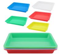 DAKFOOK Lot de 20 plateaux d'activités en plastique, 28 x 21 x 3 cm, multicolore, plateau de rangement pour l'école, la maison, l'art et l'artisanat, les projets de bricolage, la peinture, les perles,
