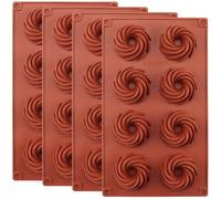 DAKFOOK Lot de 4 moules à chocolat en silicone anti-adhésifs pour chocolats, bonbons, gelées, puddings, cookies