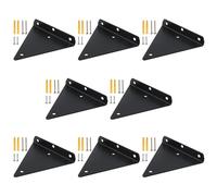 DAKFOOK Lot de 8 supports d'étagère flottants noirs de 12,7 cm, capacité de 25 kg, supports d'étagère triangulaires invisibles avec matériel de montage, supports muraux cachés en métal robuste pour
