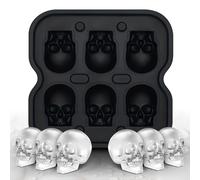 DakGagMah Moule à glaçons en forme de tête de mort, 6 cavités en silicone | Moules à Glaçons 3D en Forme de Tête de Mort pour Cocktails Bourbon Whisky Facile à démouler et passe au lave-vaisselle.
