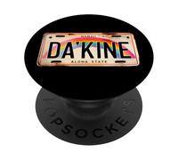 Da'Kine Hawaiian Pidgin Retro Hawaï Plaque d'immatriculation Arc-en-Ciel PopSockets PopGrip Adhésif