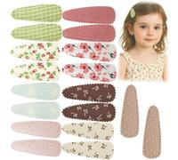 DAKLOP 18 Pcs pinces à cheveux pour tout-petits pour cheveux fins, nœuds à cheveux, pinces crocodiles entièrement doublées, pinces latérales pour bébé, accessoires de cheveux polyvalents en tissu