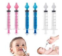 DAKLOP 6 Pcs seringue nasale bebe, Nasale Bebe, Mouche-bébé, Portable Irrigateur Nasal 10ml, Irrigation Nasale, avec Embout d'Aspiration Nasale en Silicone Nettoyable Réutilisable, Sûr et Confortable