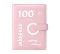 DAKLUNAR Lot de 100 enveloppes Challenge Binder - Classeur budgétaire amusant pour économiser 5,050 € avec enveloppes d'argent - Défi économique pour planificateur budgétaire (rose)