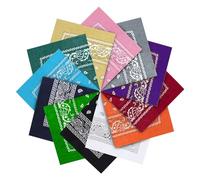 DAKLUNAR Lot de 12 bandanas unisexes - 100 % coton - Bandana Paisley - Bandana pour homme et femme - Foulard pour cheveux, animaux de compagnie - Carré (55 x 55 cm), 12 couleurs, Extra breit