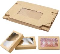 DAKLUNAR Lot de 20 Boite Papier Kraft Marron avec Fenêtre Transparente Boite Gateau 17,8 x 11 x 3,8 cm Boite Pâtisserie pour Cookies Cupcakes Pâtisserie et Tarte Emballage à Emporter